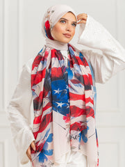 Chiffon Scarf Hijab US flag art
