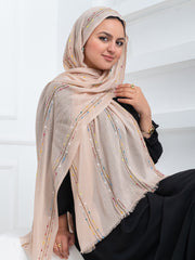 Embroidered Modal-Tan