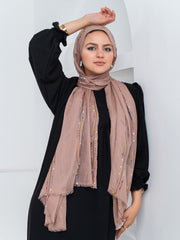 Embroidered Modal- Mocha