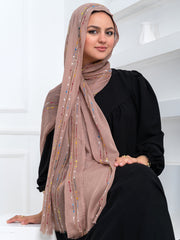 Embroidered Modal- Mocha