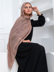 Embroidered Modal- Mocha