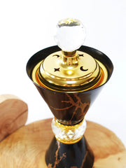 Incense Burner Metal - Black Marble