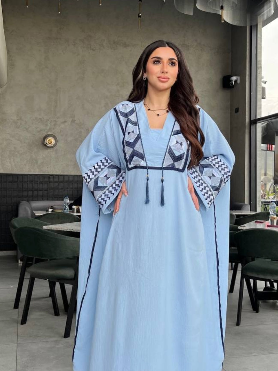 Abaya Dress Embroidery MISK Abaya Dress Embroidery MISK