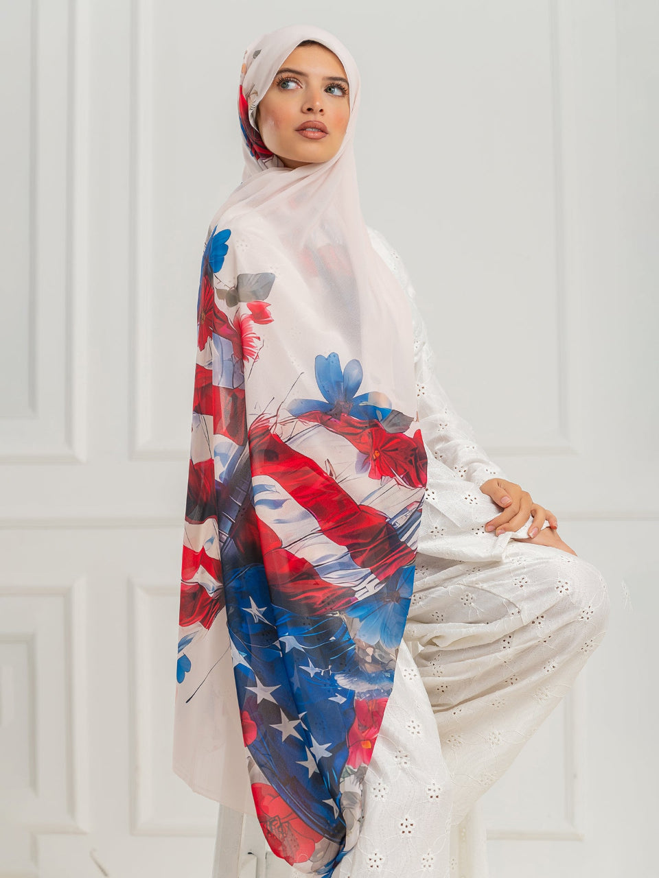 Misk Hijab scarf US flag print shop hijab US online