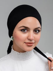 Tie Back Bonnet - Black