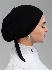 Tie Back Bonnet - Black