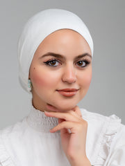 Tie Back Bonnet - Half White