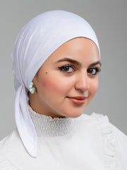 Tie Back Bonnet - White