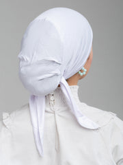 Tie Back Bonnet - White