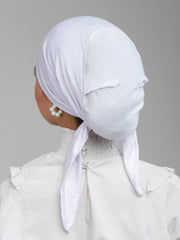 Tie Back Bonnet - White