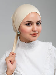 Tie Back Bonnet - Light Beige