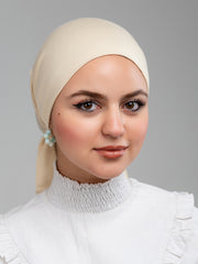 Tie Back Bonnet - Light Beige