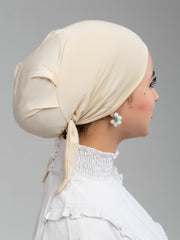 Tie Back Bonnet - Light Beige