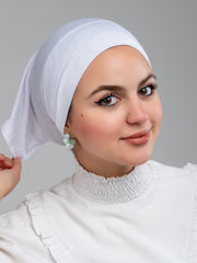 Cropped Bonnet - White