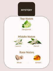 Mystery perfumes notes Bergamot Jasmin neroli musk amber