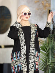 Open Abaya Embroidery Muslima women fashion