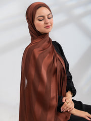 Satin Dobitta Stripped- Red Brown