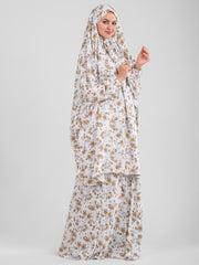 Isdal Pray Set Two-PC Viscose -Floral white