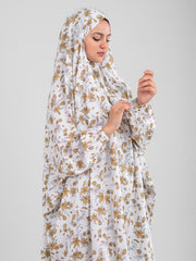 Isdal Pray Set Two-PC Viscose -Floral white